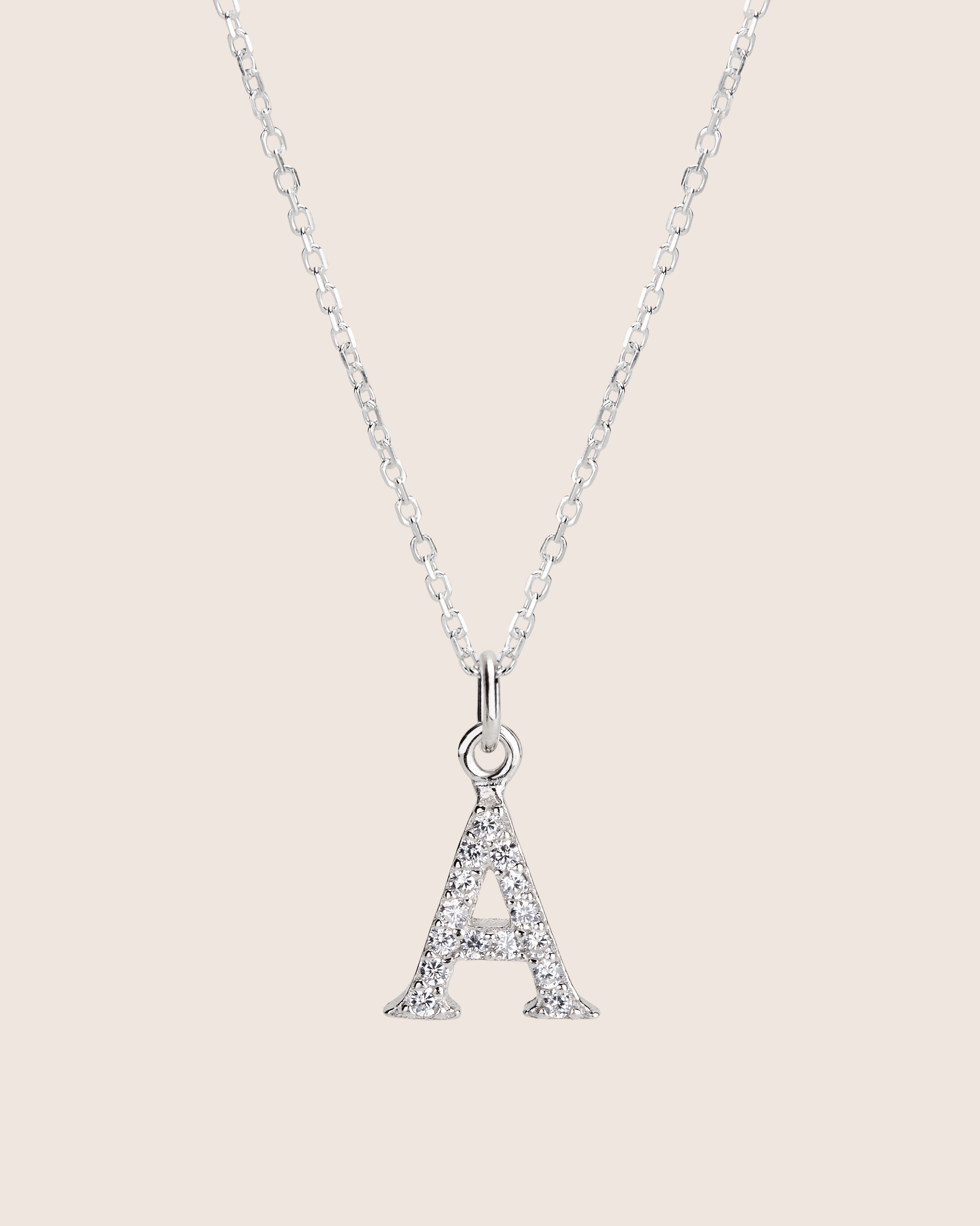 ZIRCONIA LETTER NECKLACE