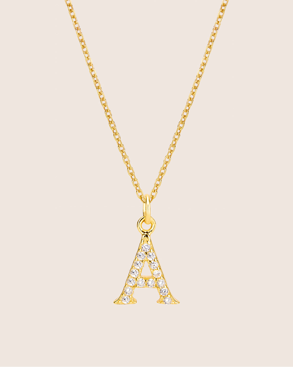 ZIRCONIA LETTER NECKLACE