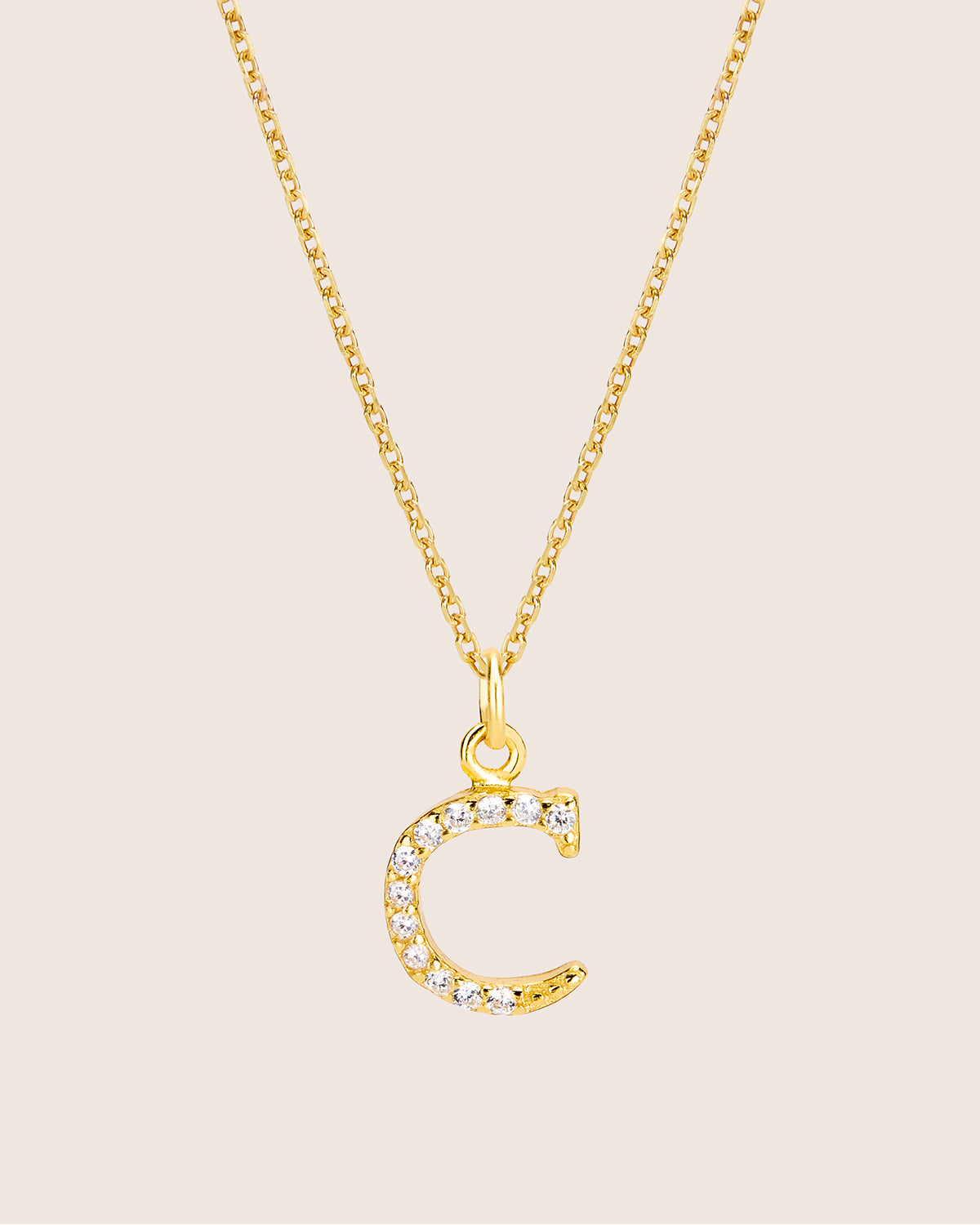 ZIRCONIA LETTER NECKLACE