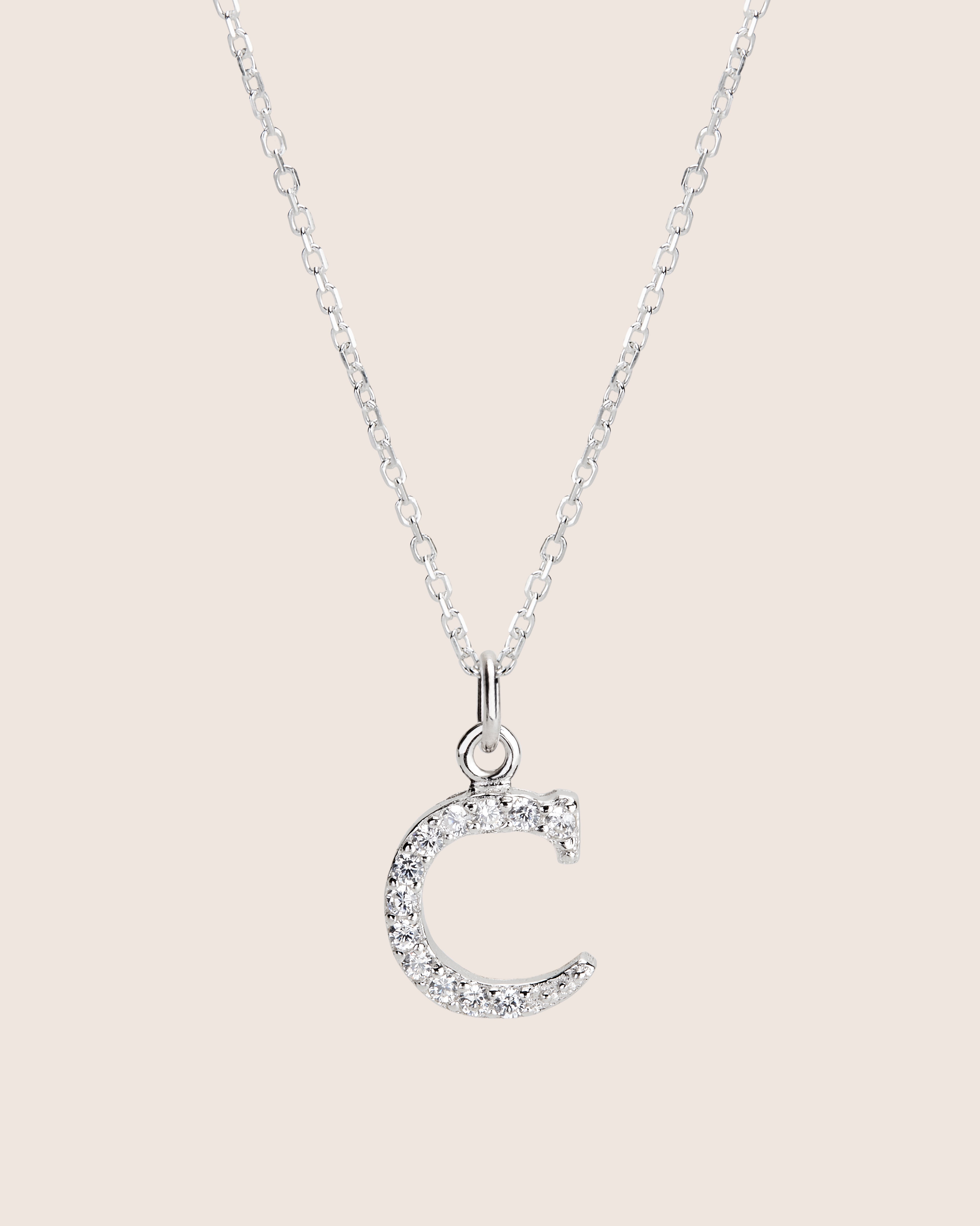 ZIRCONIA LETTER NECKLACE