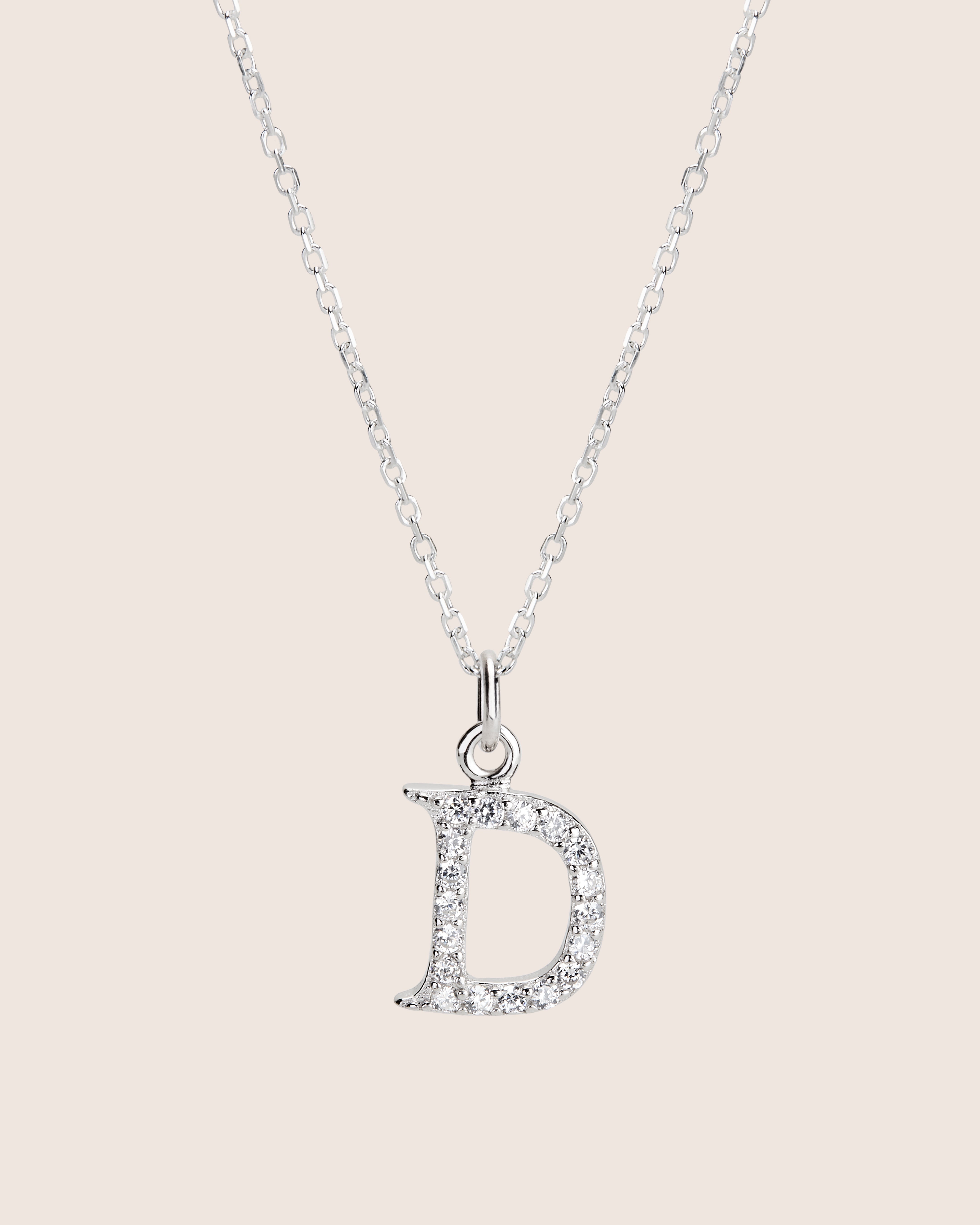 ZIRCONIA LETTER NECKLACE