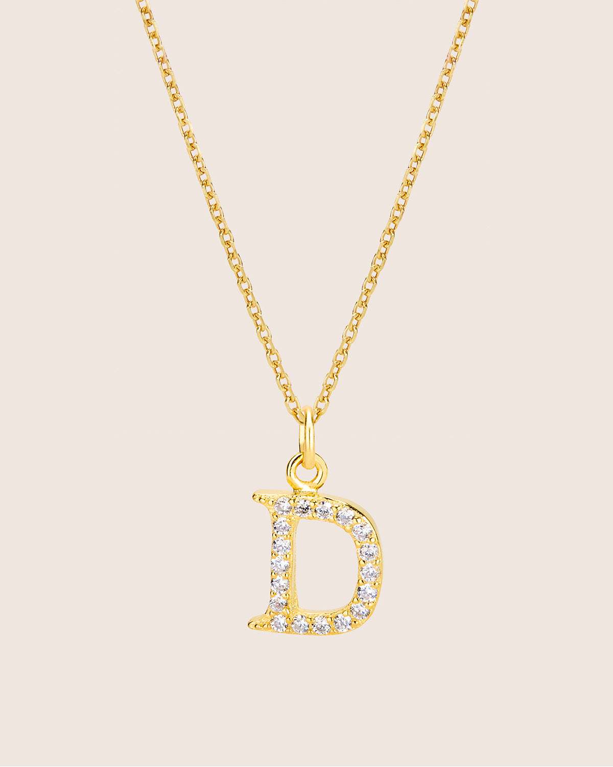 ZIRCONIA LETTER NECKLACE