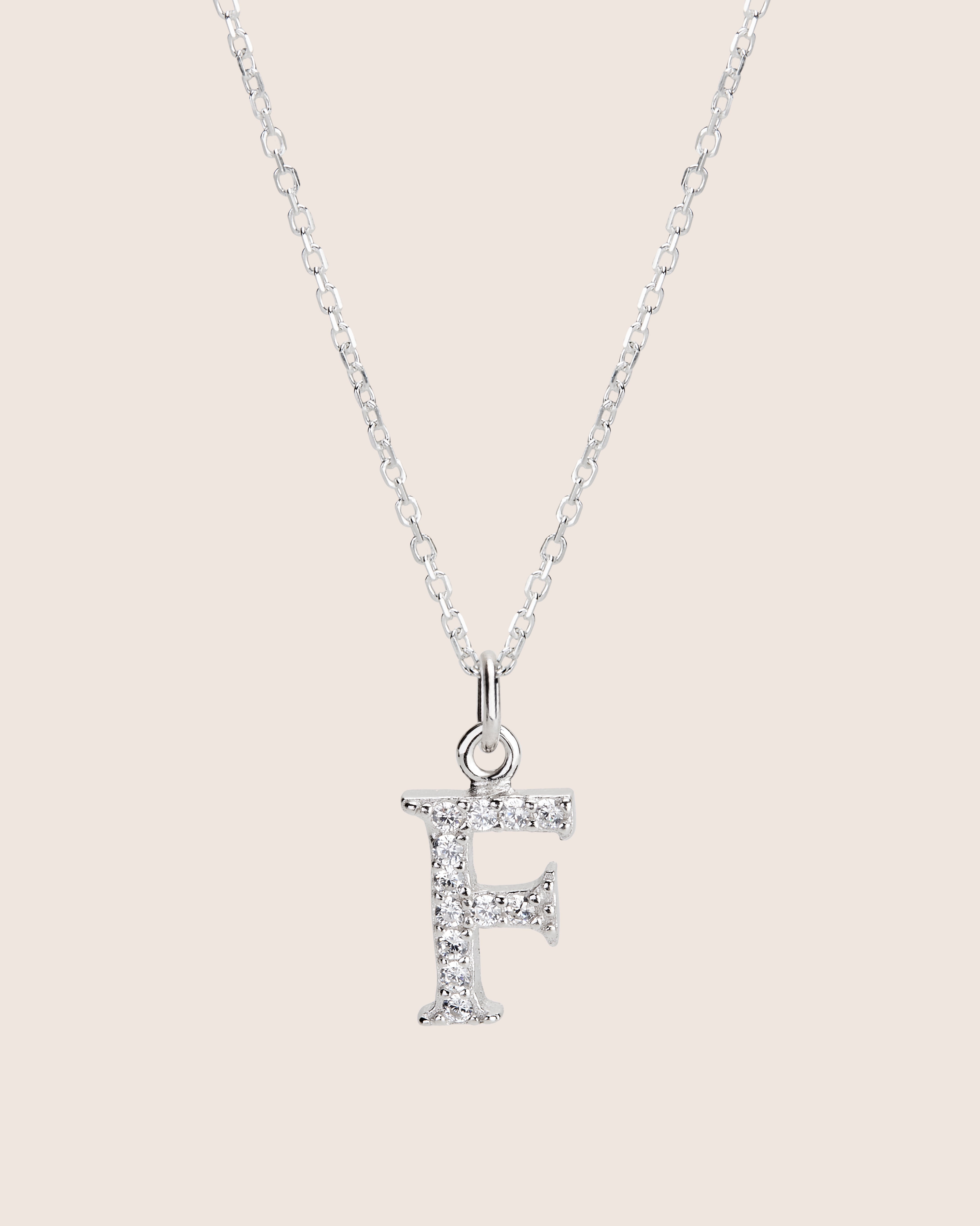 ZIRCONIA LETTER NECKLACE