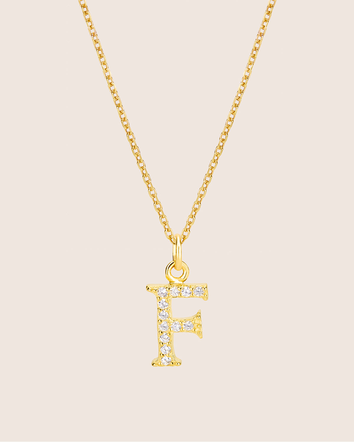 ZIRCONIA LETTER NECKLACE