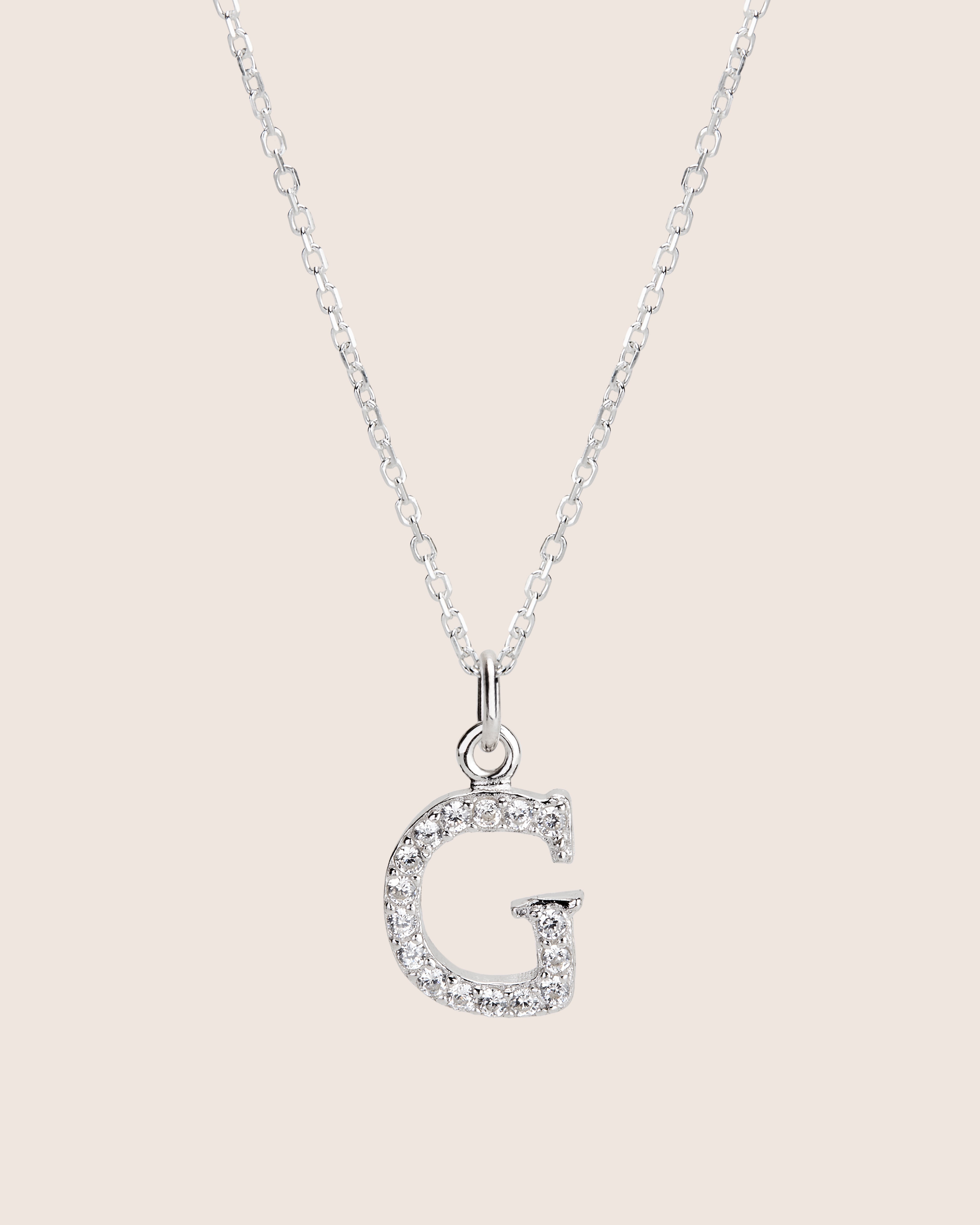 ZIRCONIA LETTER NECKLACE