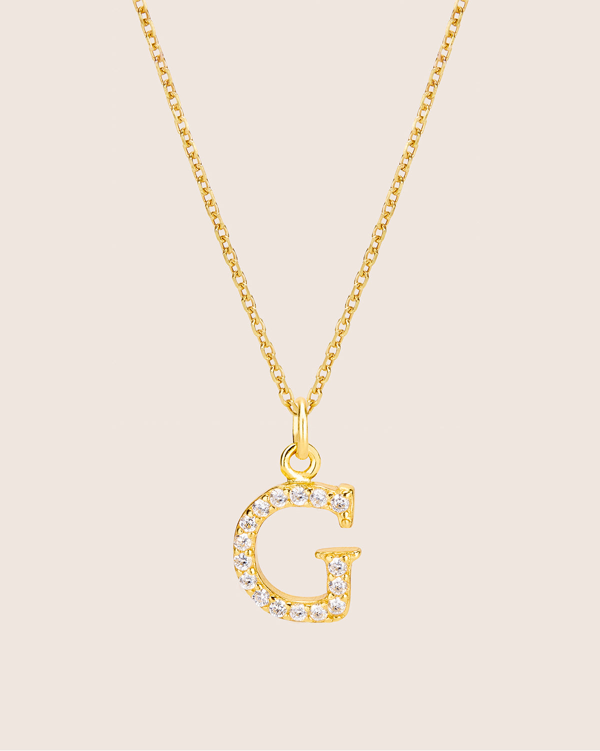 ZIRCONIA LETTER NECKLACE