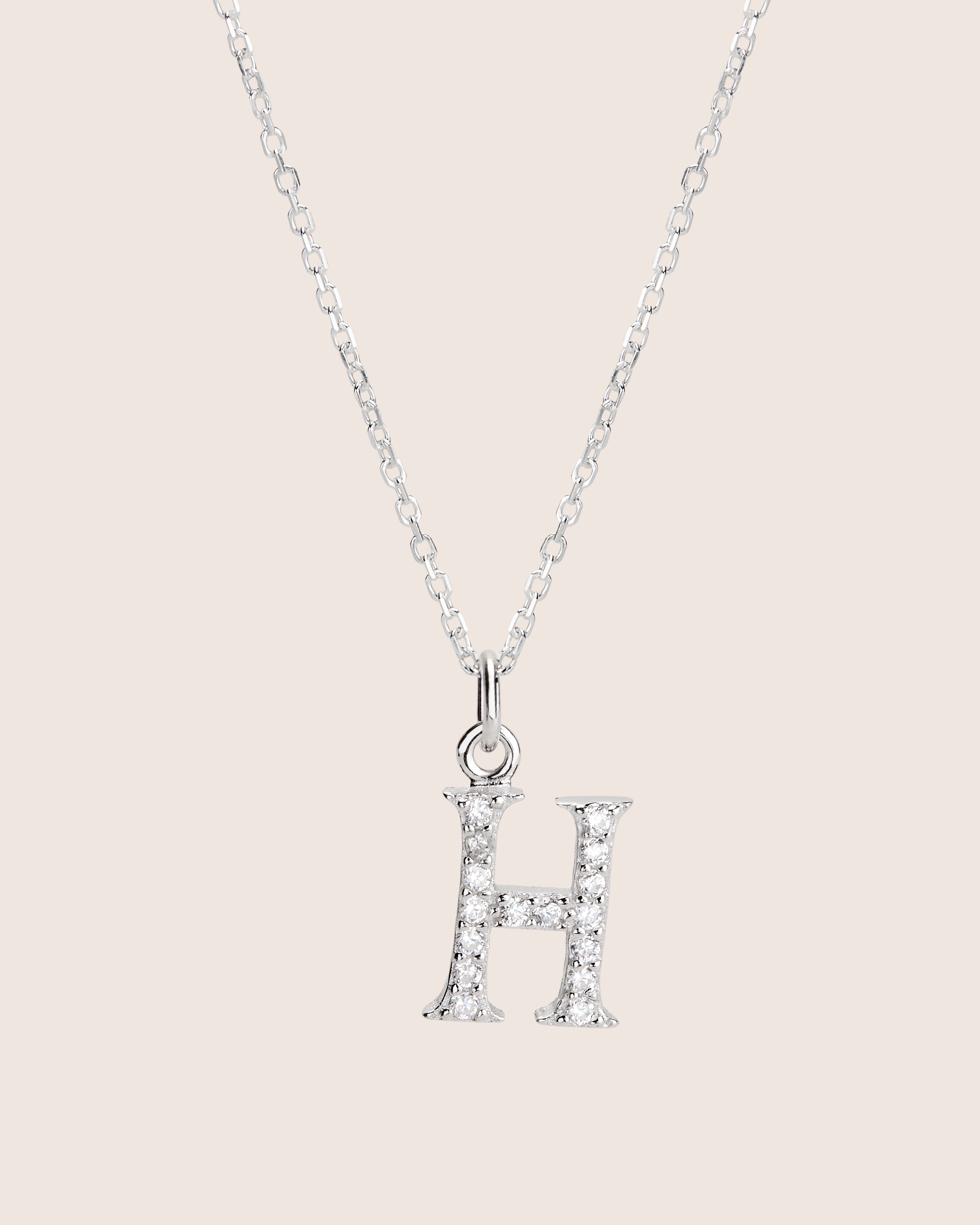 ZIRCONIA LETTER NECKLACE