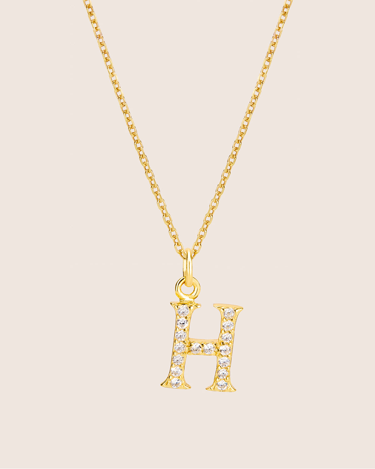 ZIRCONIA LETTER NECKLACE