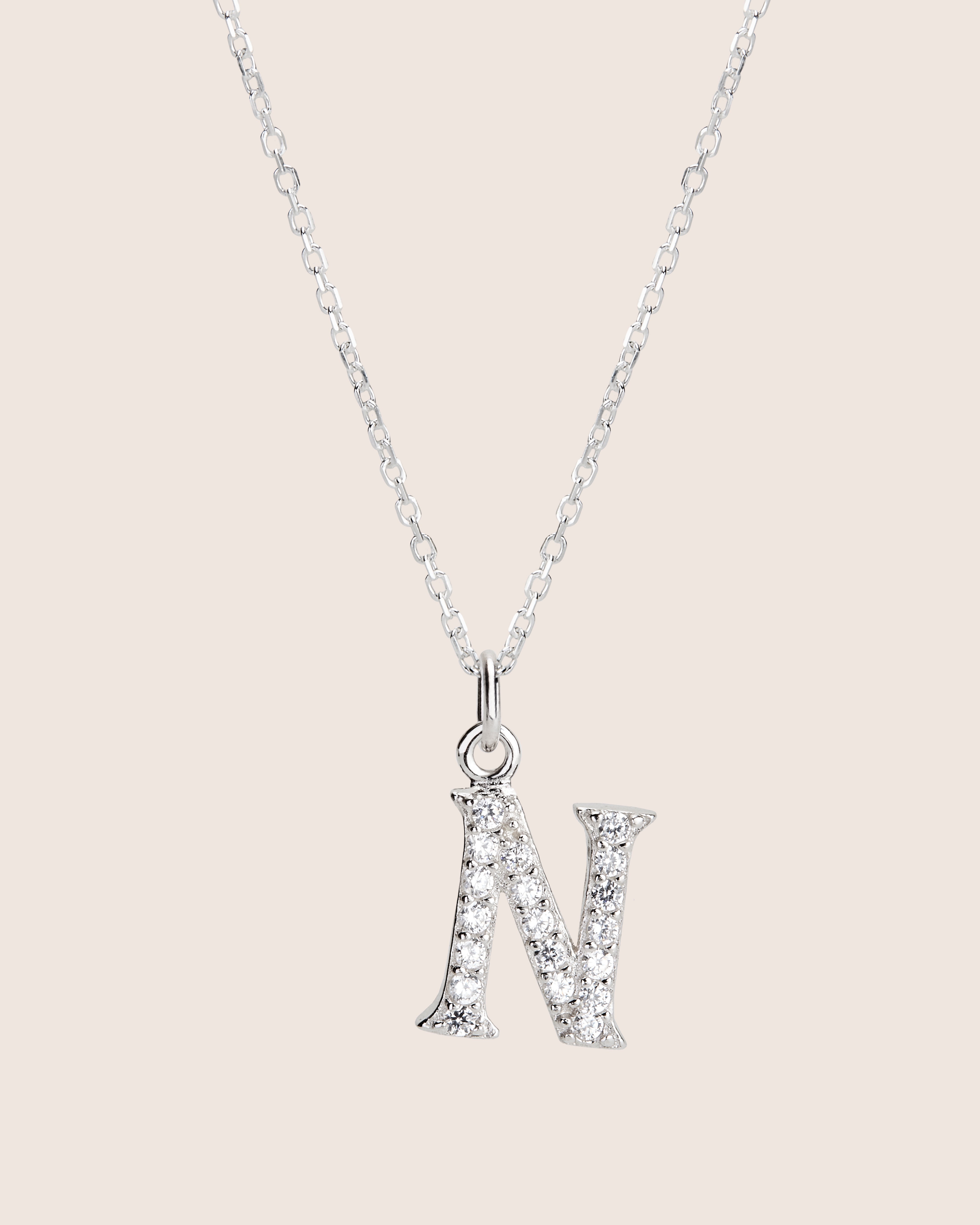 ZIRCONIA LETTER NECKLACE