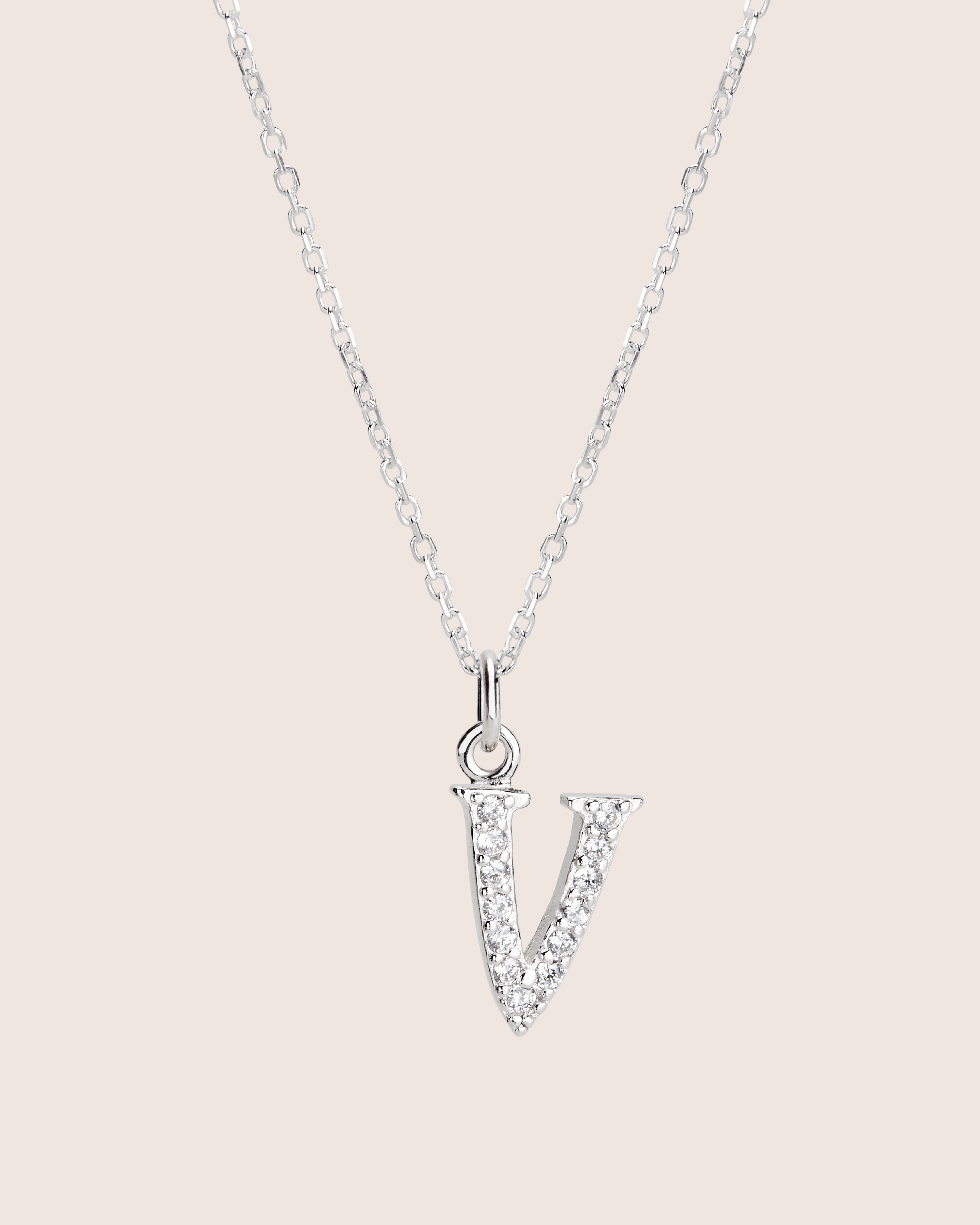 ZIRCONIA LETTER NECKLACE