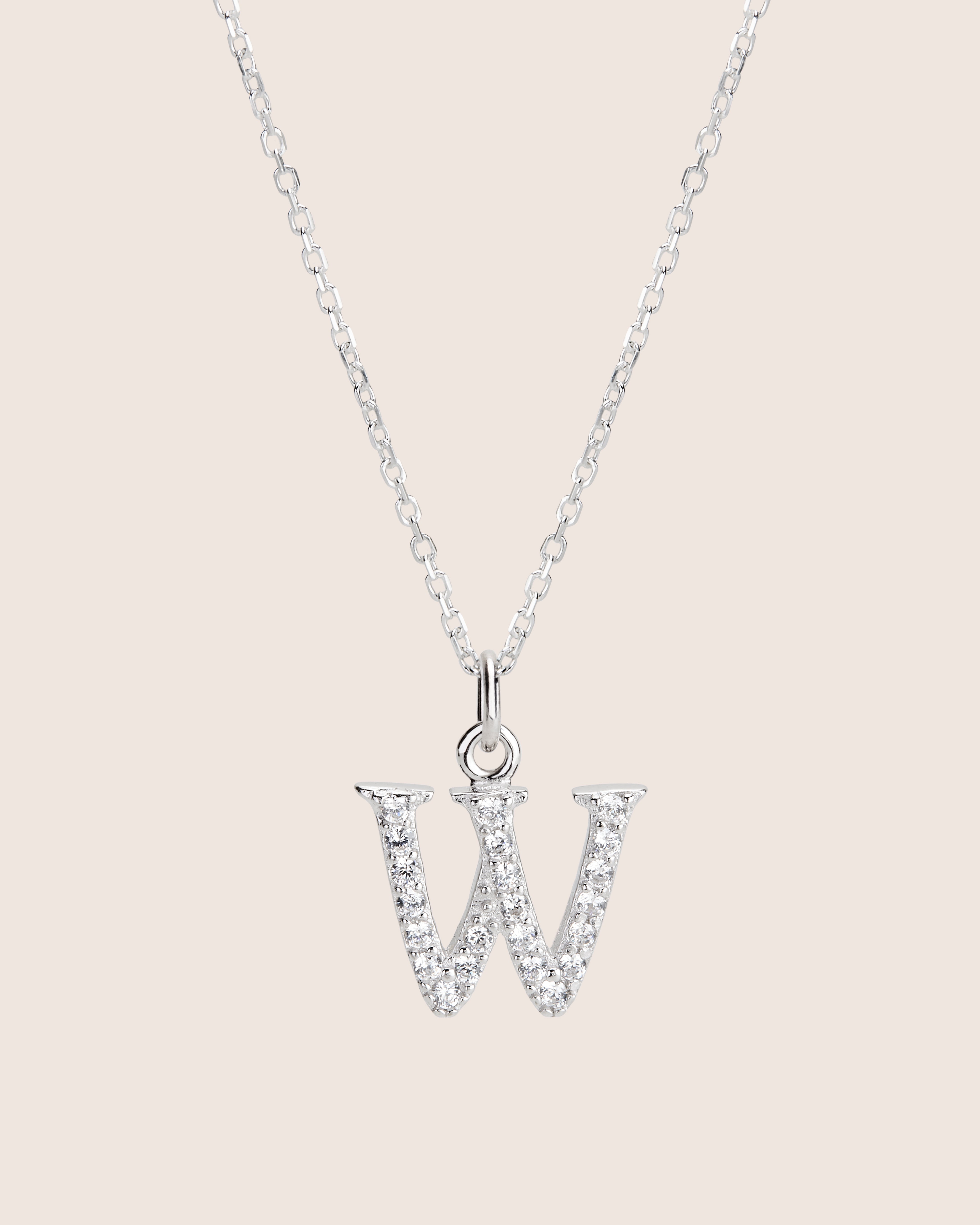 ZIRCONIA LETTER NECKLACE