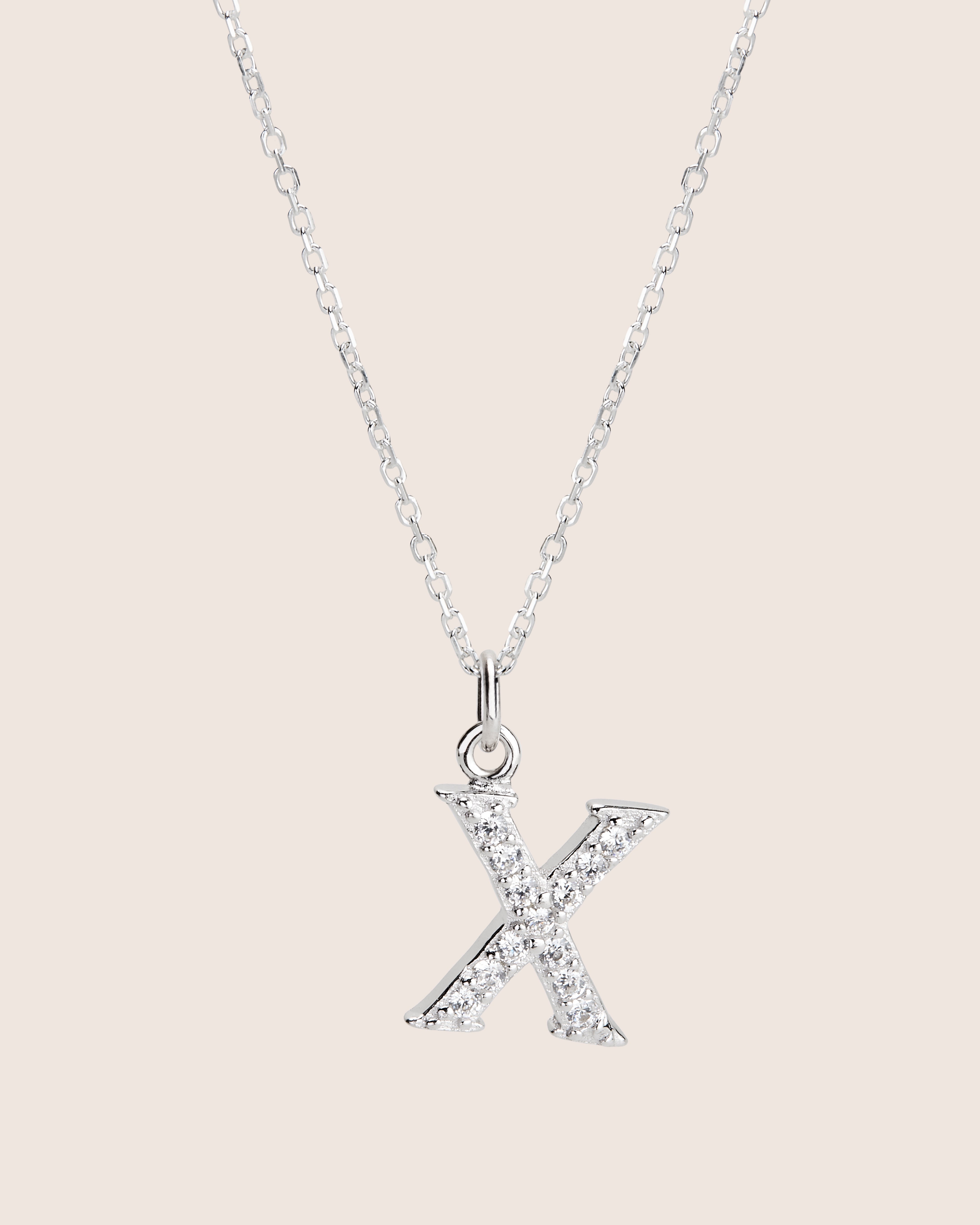 ZIRCONIA LETTER NECKLACE