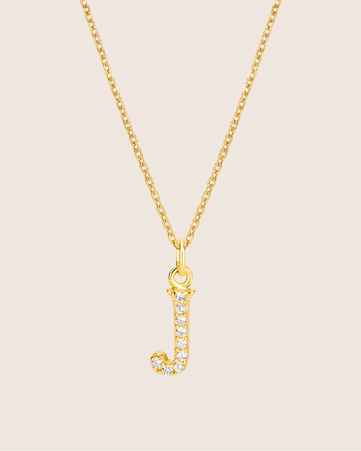 ZIRCONIA LETTER NECKLACE