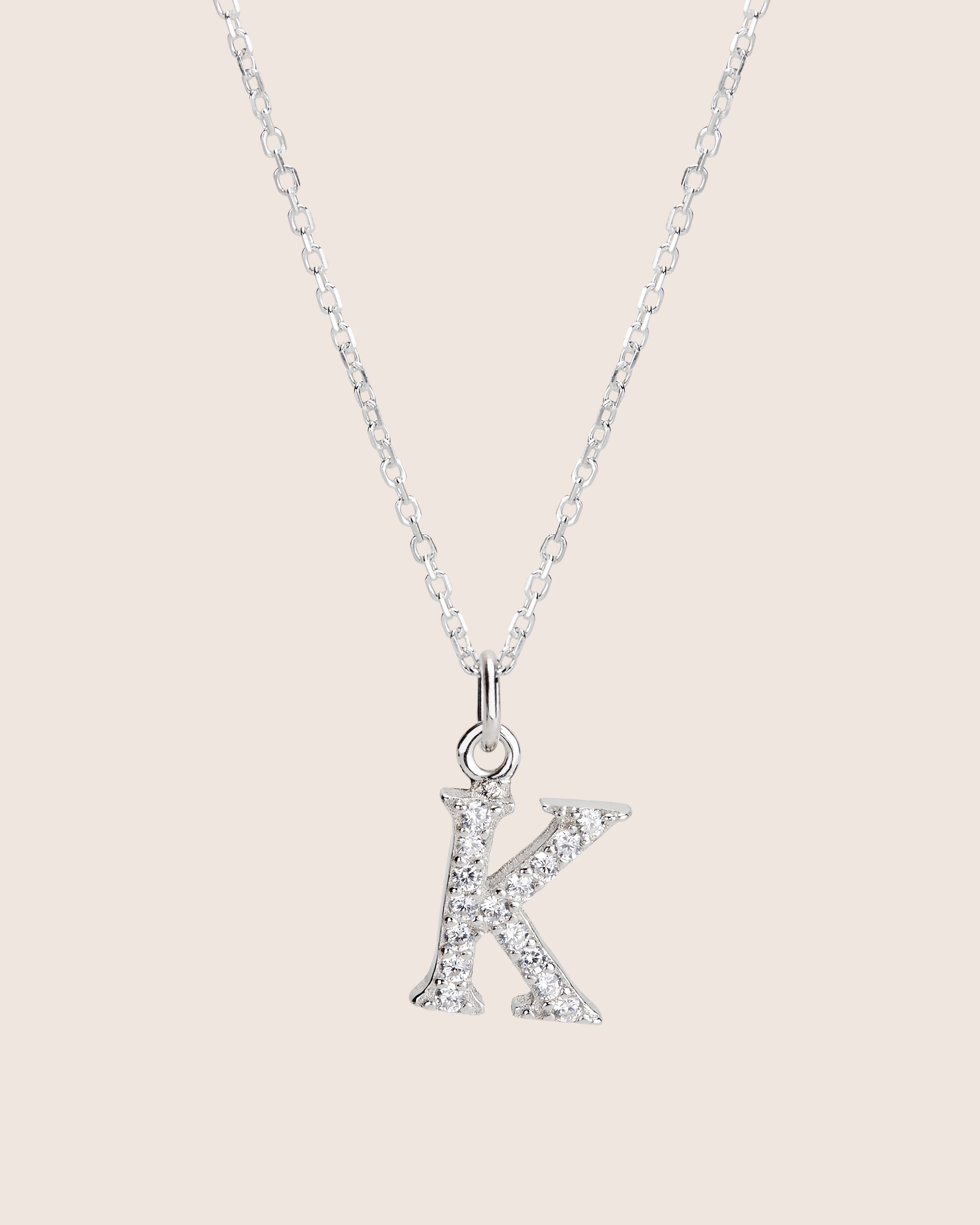 ZIRCONIA LETTER NECKLACE