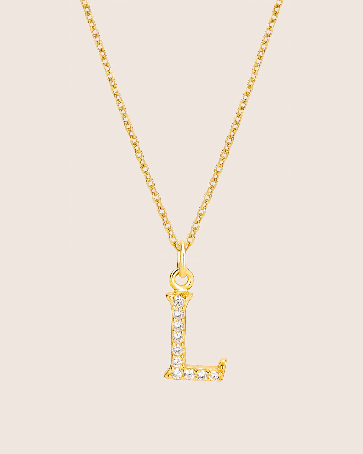 ZIRCONIA LETTER NECKLACE