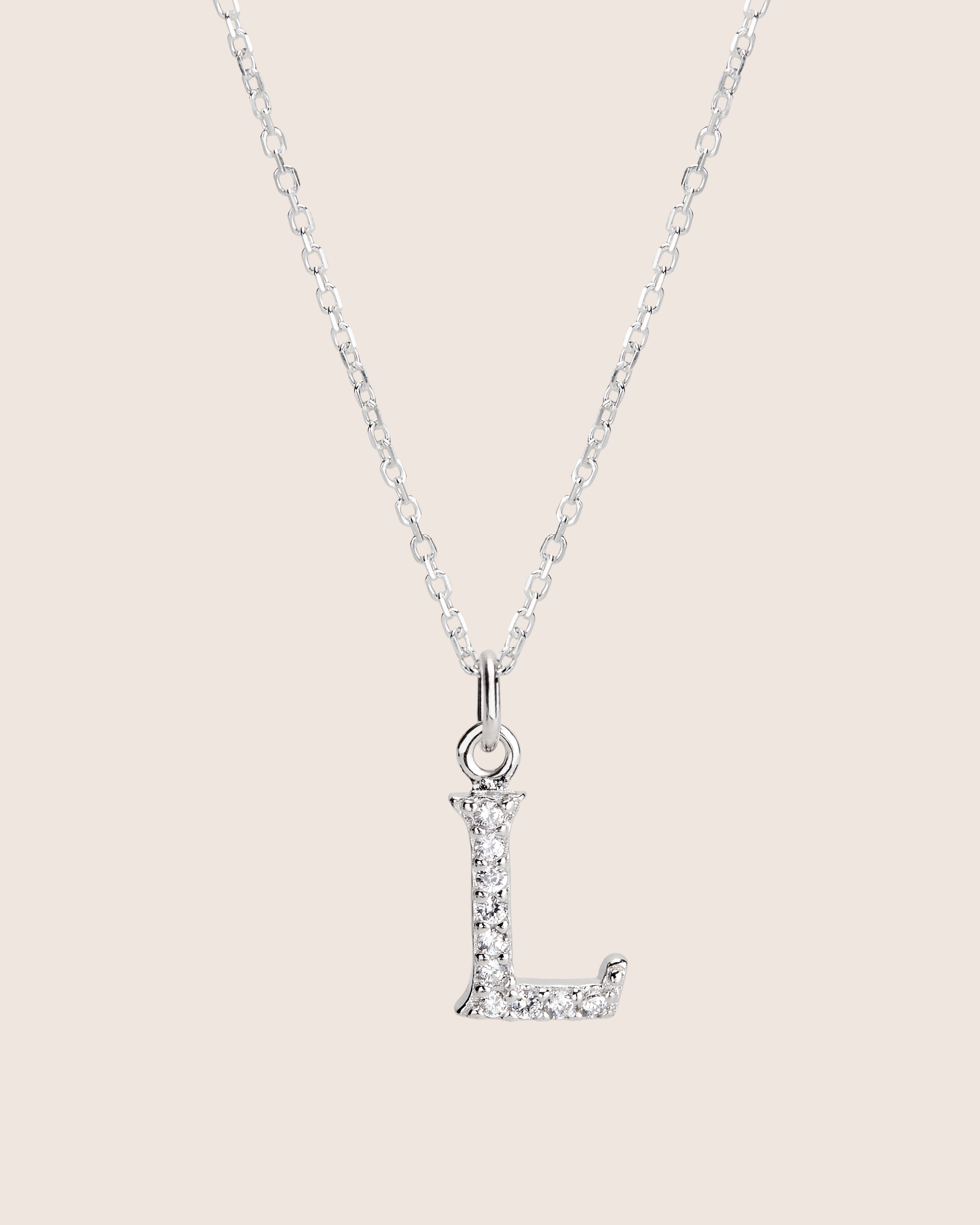 ZIRCONIA LETTER NECKLACE