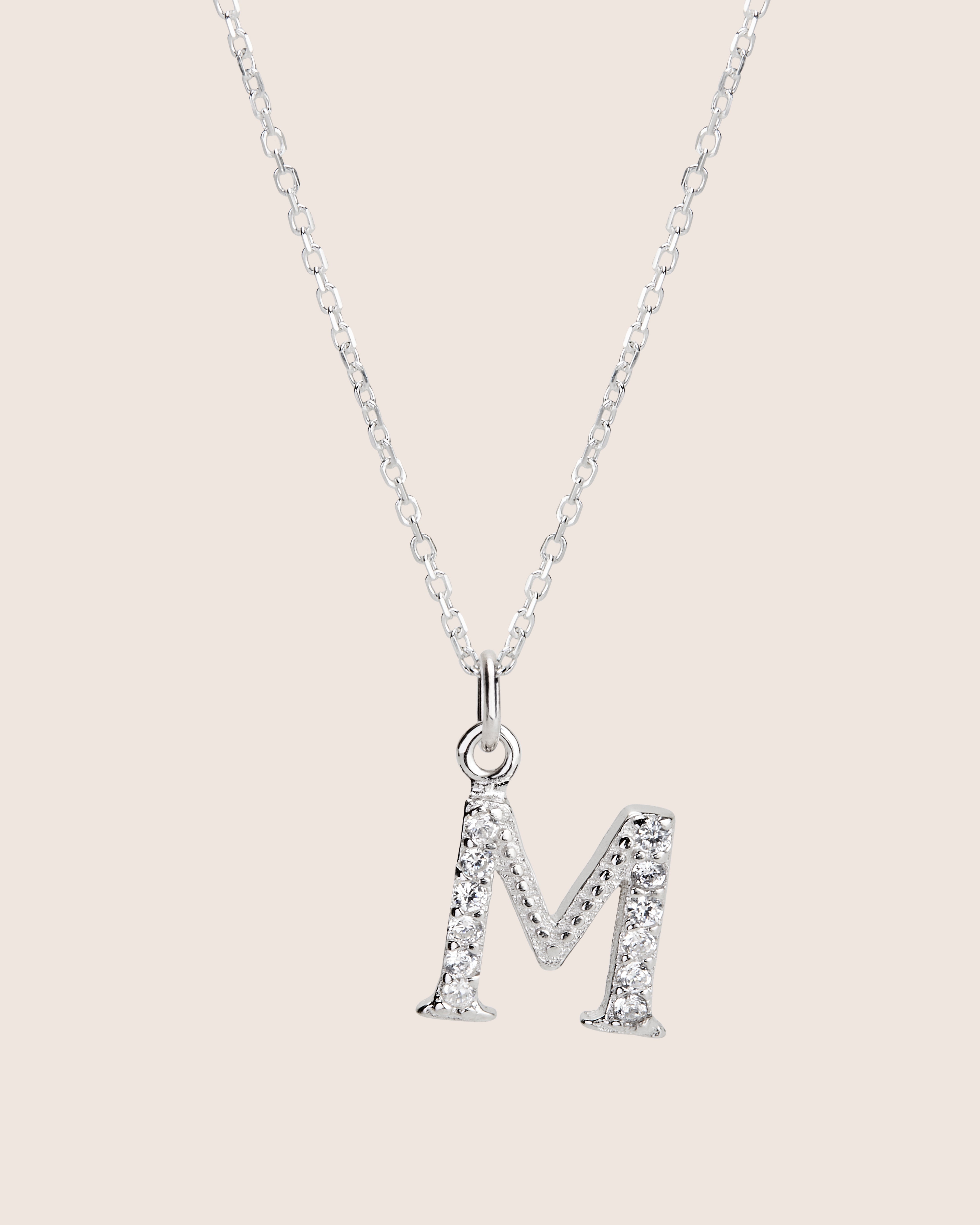 ZIRCONIA LETTER NECKLACE