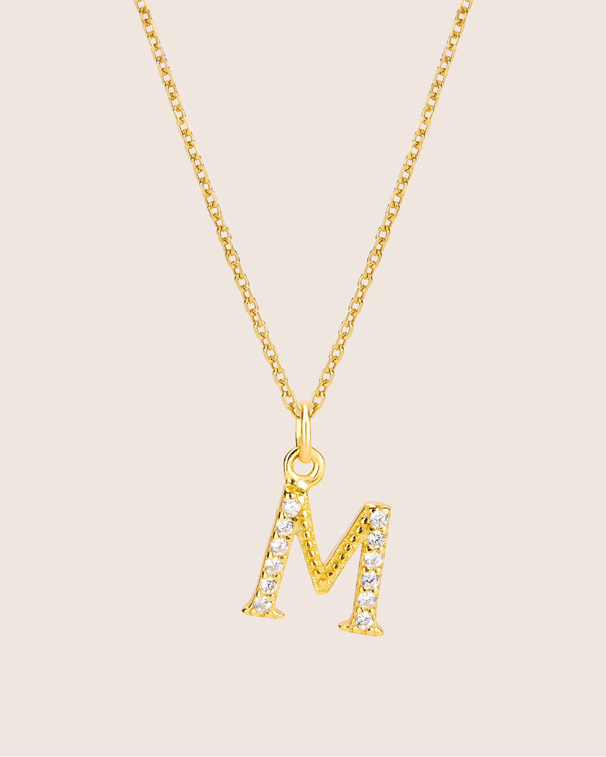 ZIRCONIA LETTER NECKLACE