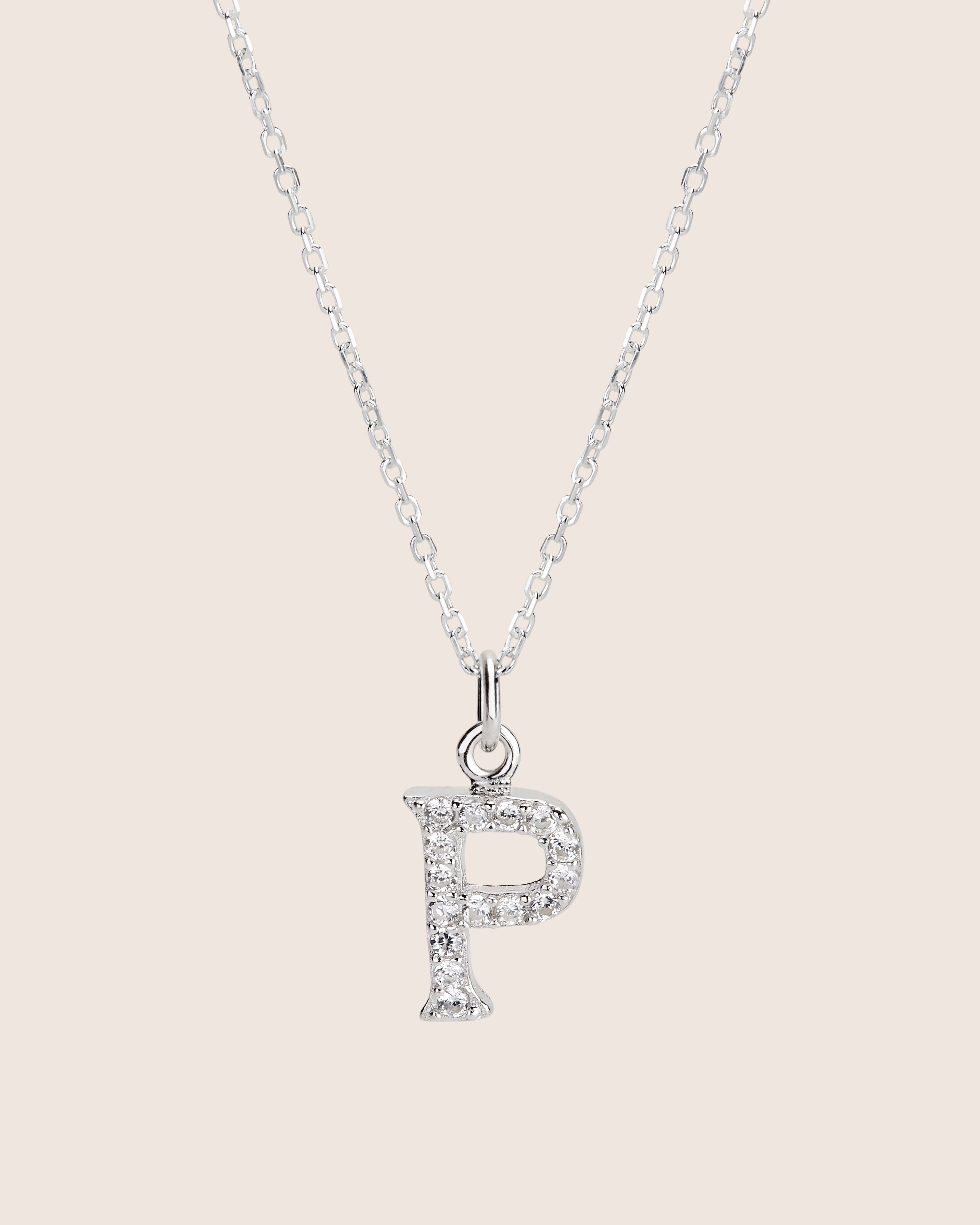 ZIRCONIA LETTER NECKLACE