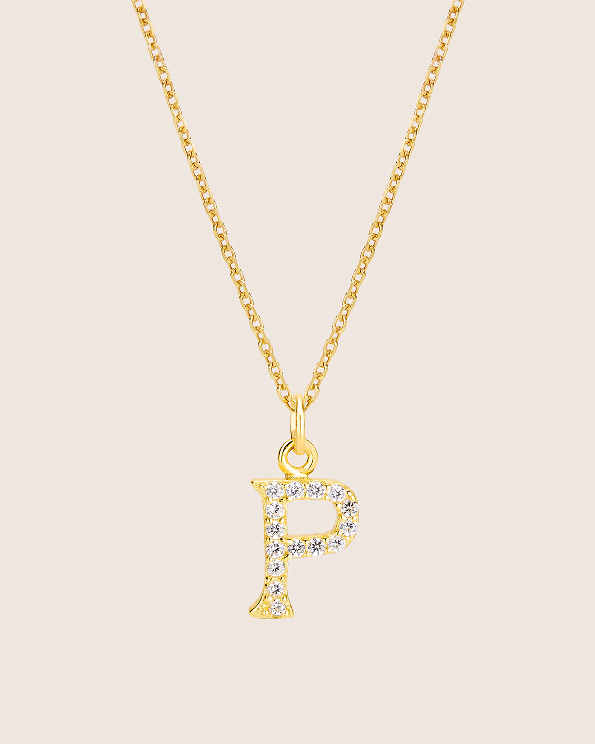 ZIRCONIA LETTER NECKLACE