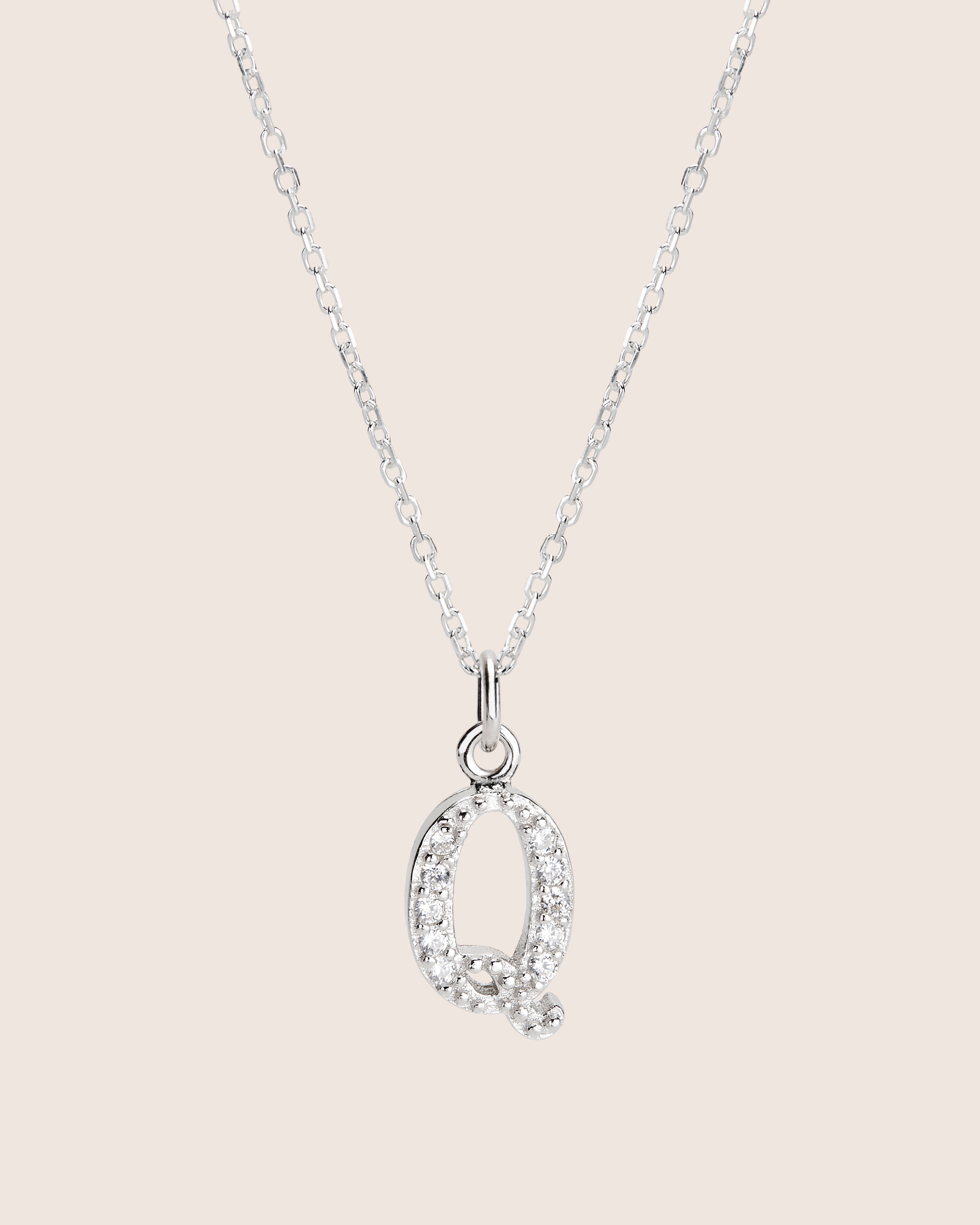 ZIRCONIA LETTER NECKLACE