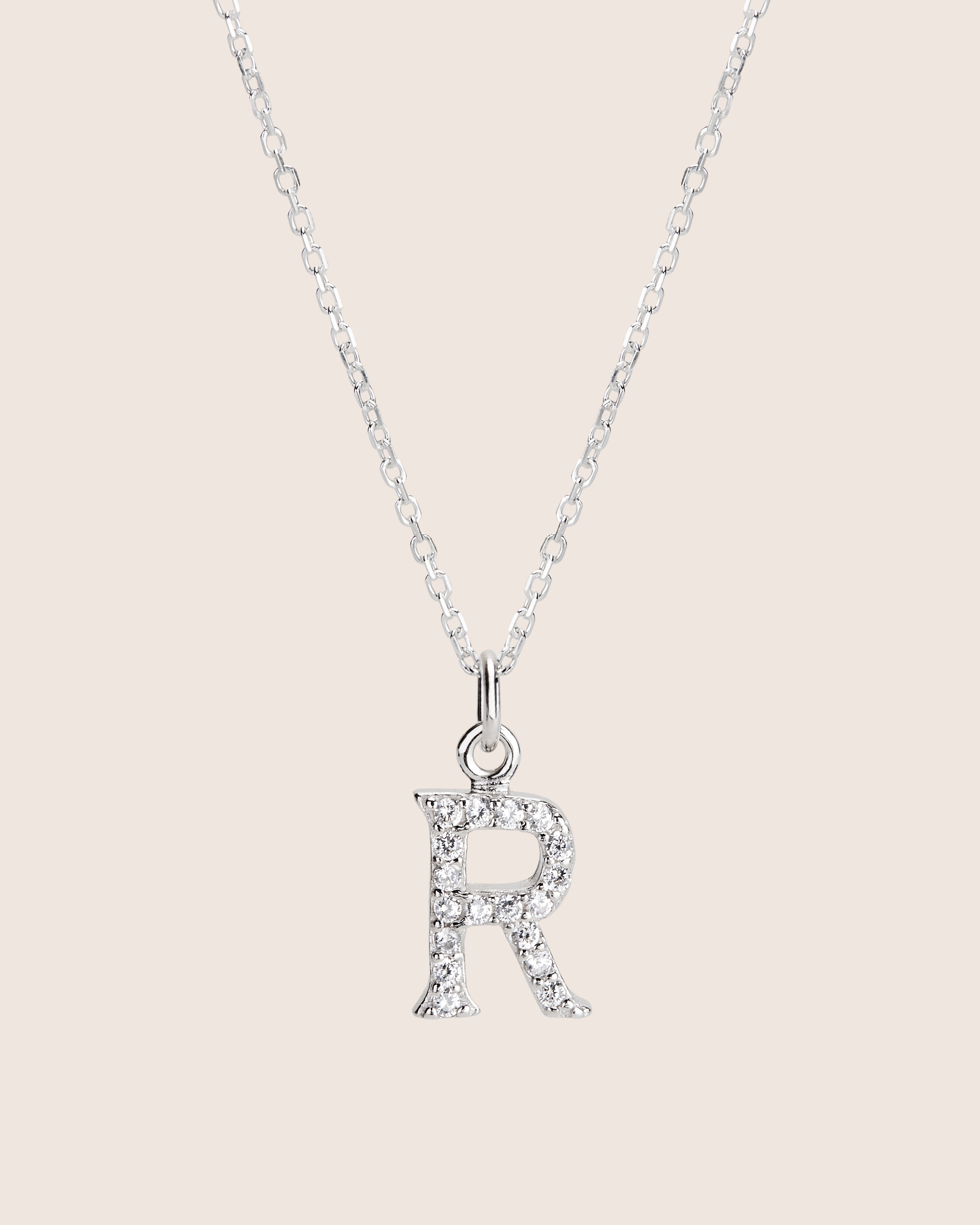 ZIRCONIA LETTER NECKLACE