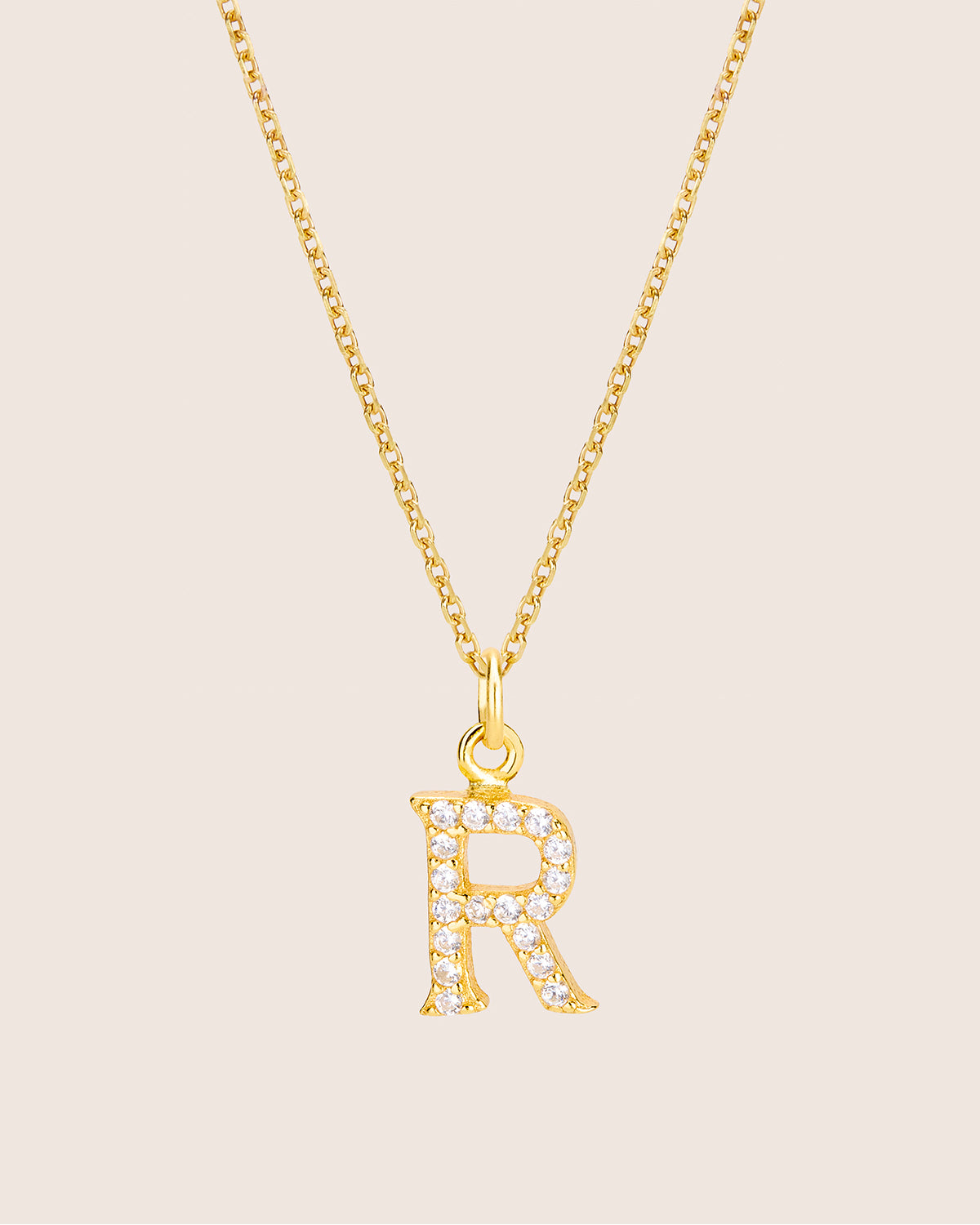 ZIRCONIA LETTER NECKLACE