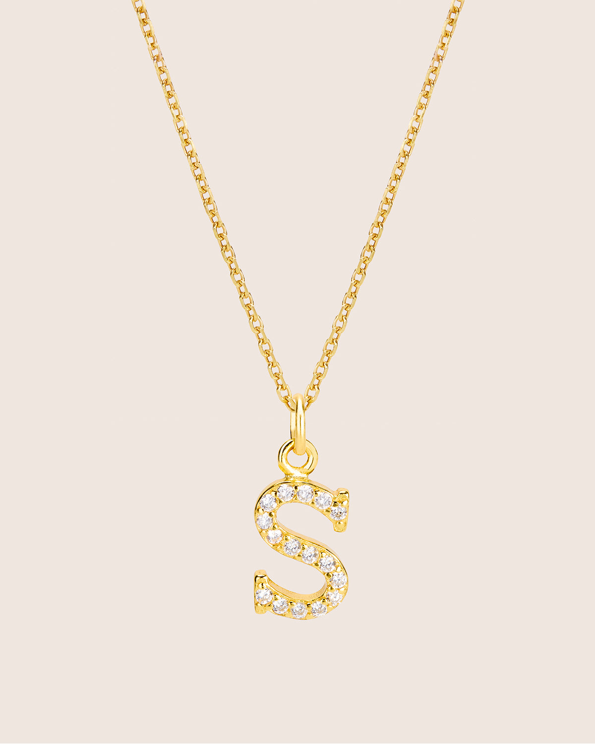 ZIRCONIA LETTER NECKLACE