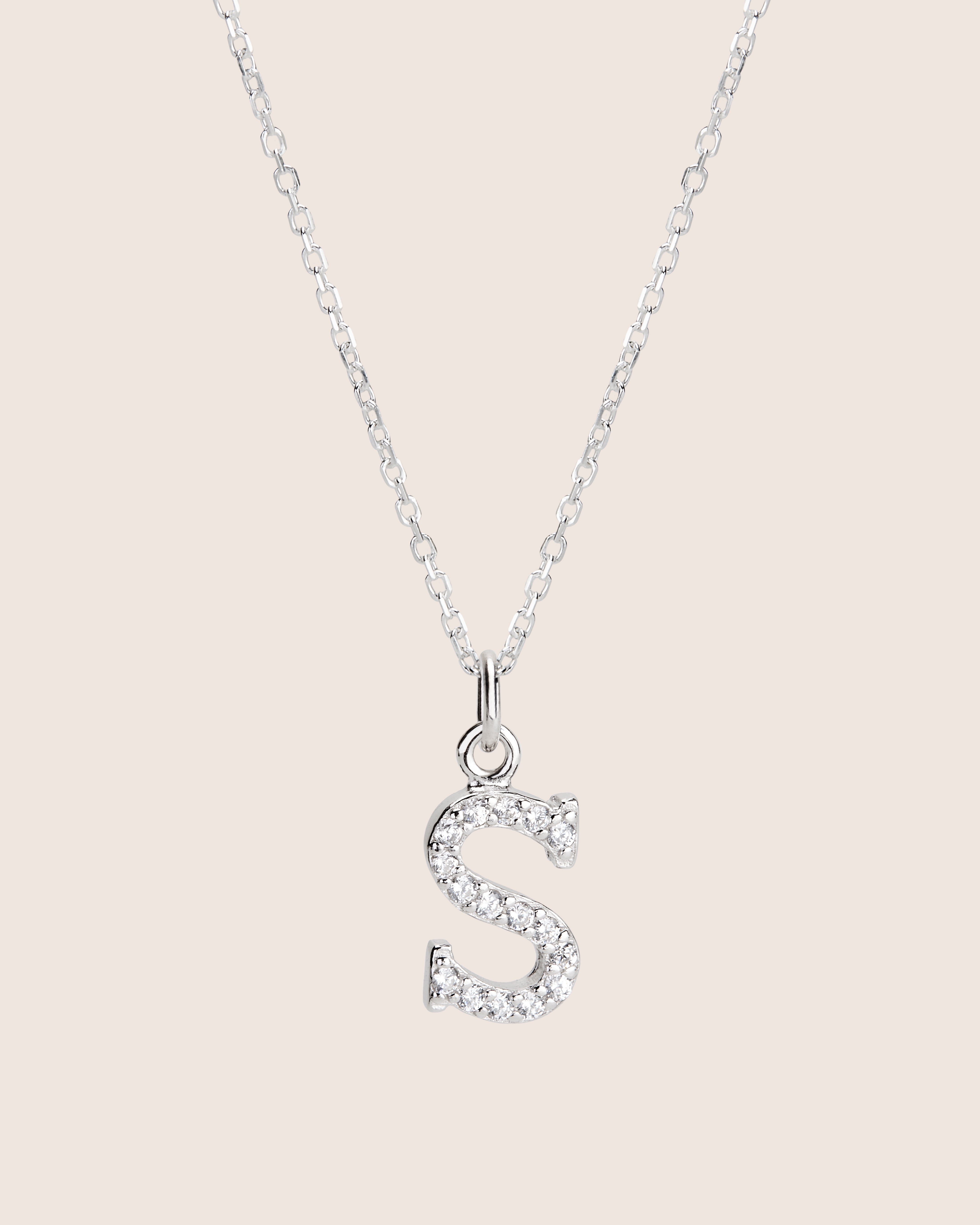 ZIRCONIA LETTER NECKLACE