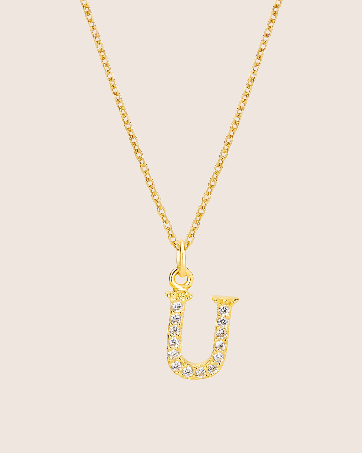 ZIRCONIA LETTER NECKLACE