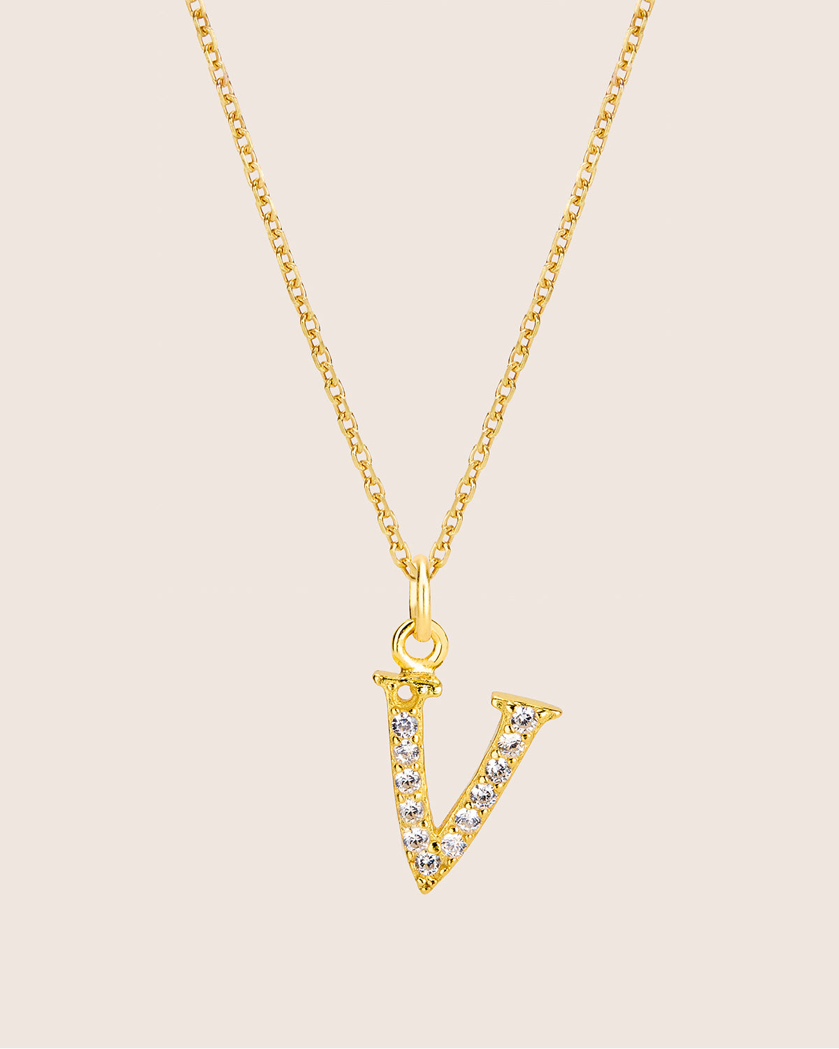 ZIRCONIA LETTER NECKLACE