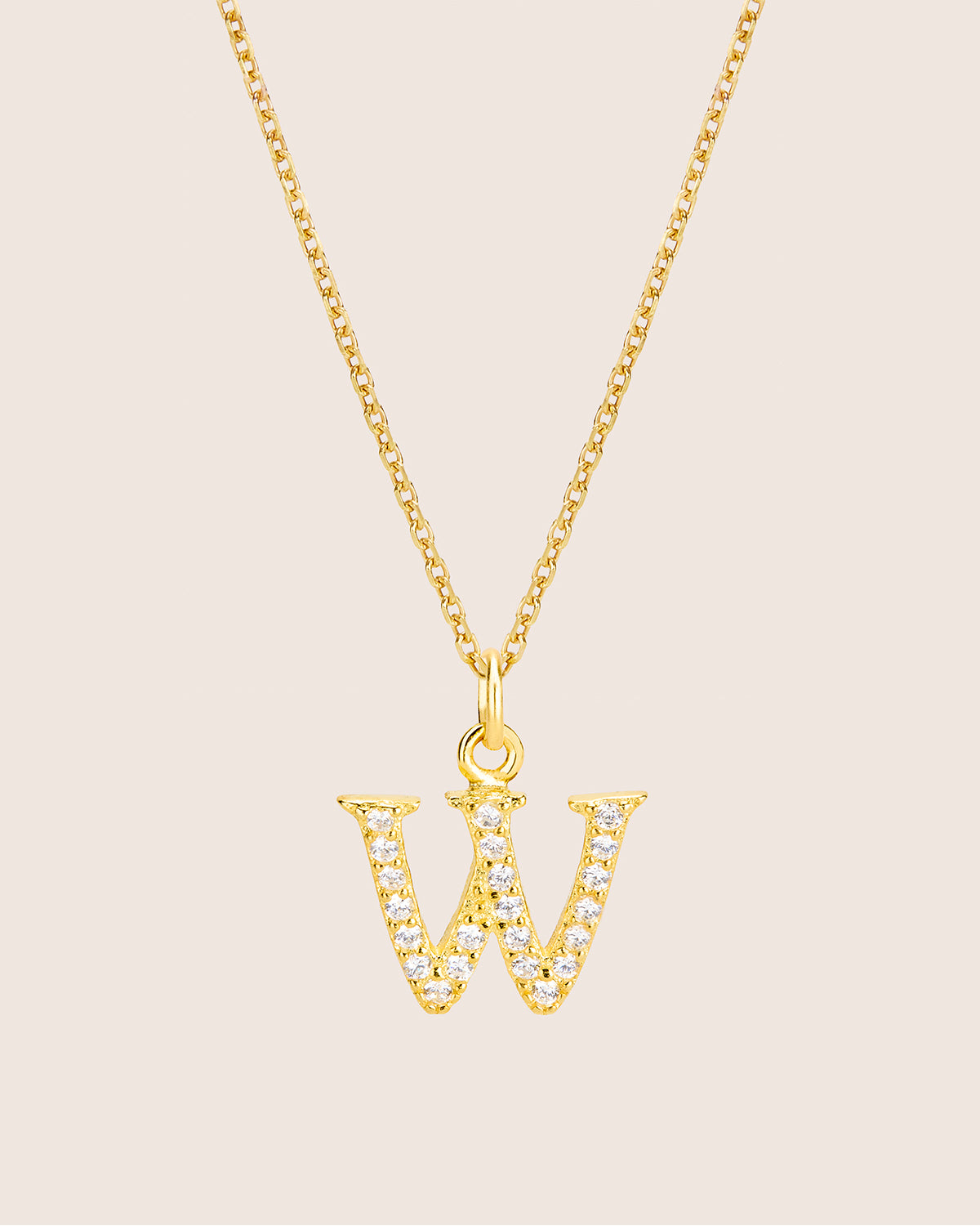 ZIRCONIA LETTER NECKLACE