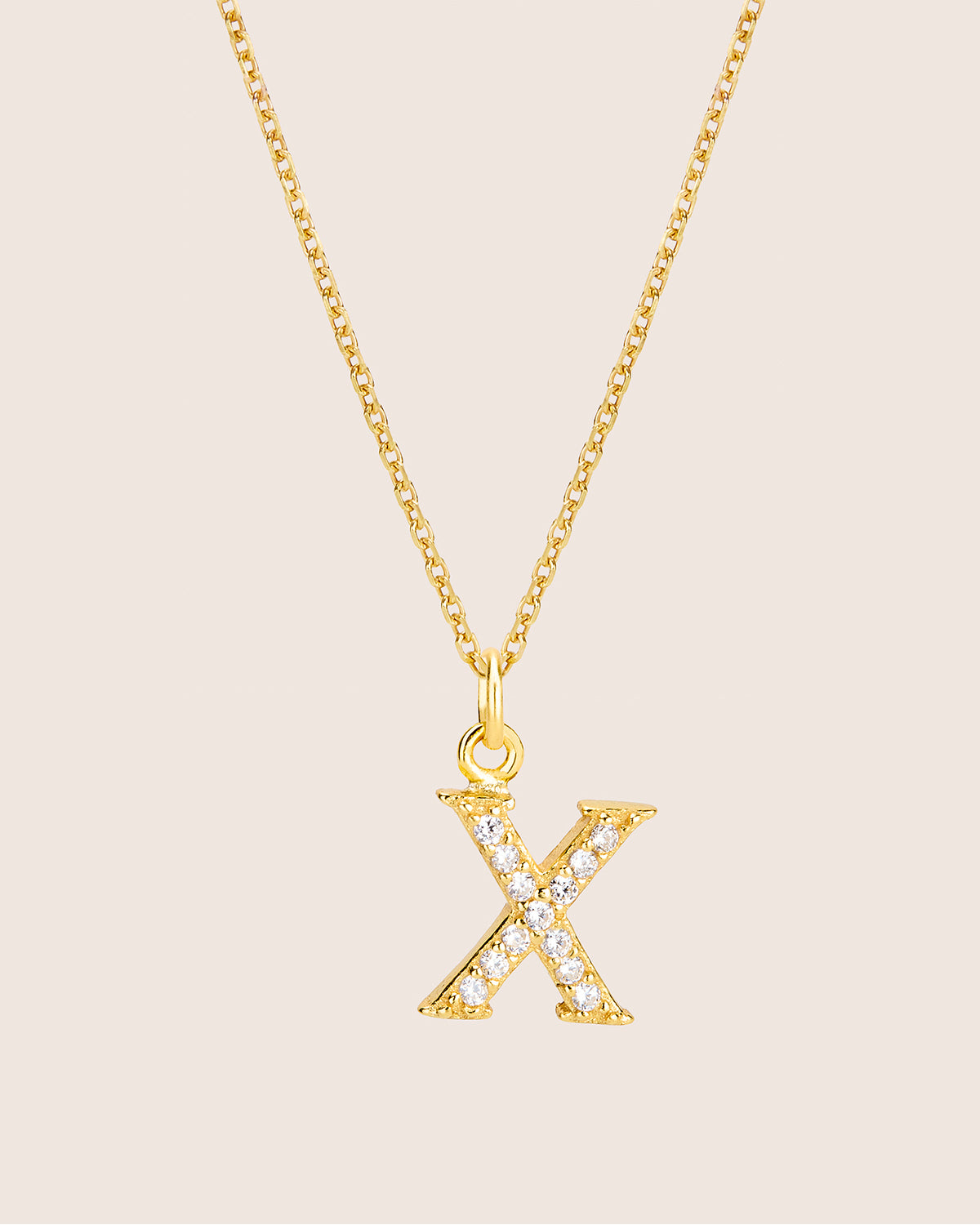 ZIRCONIA LETTER NECKLACE