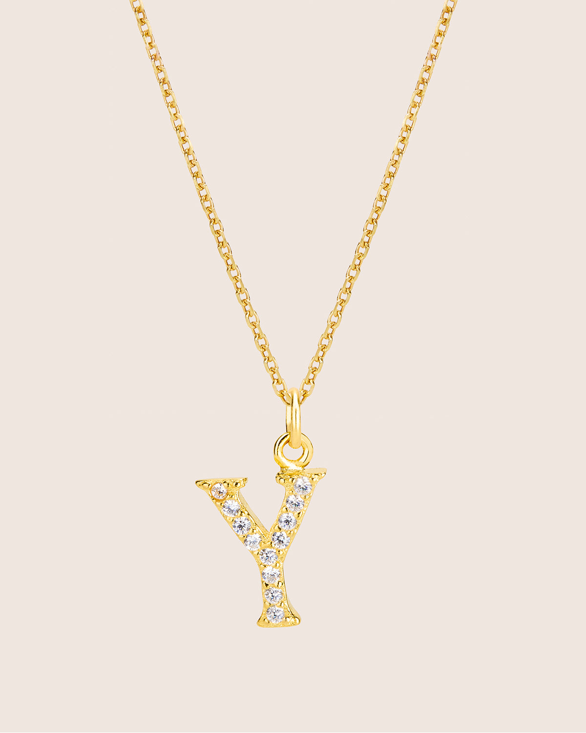 ZIRCONIA LETTER NECKLACE