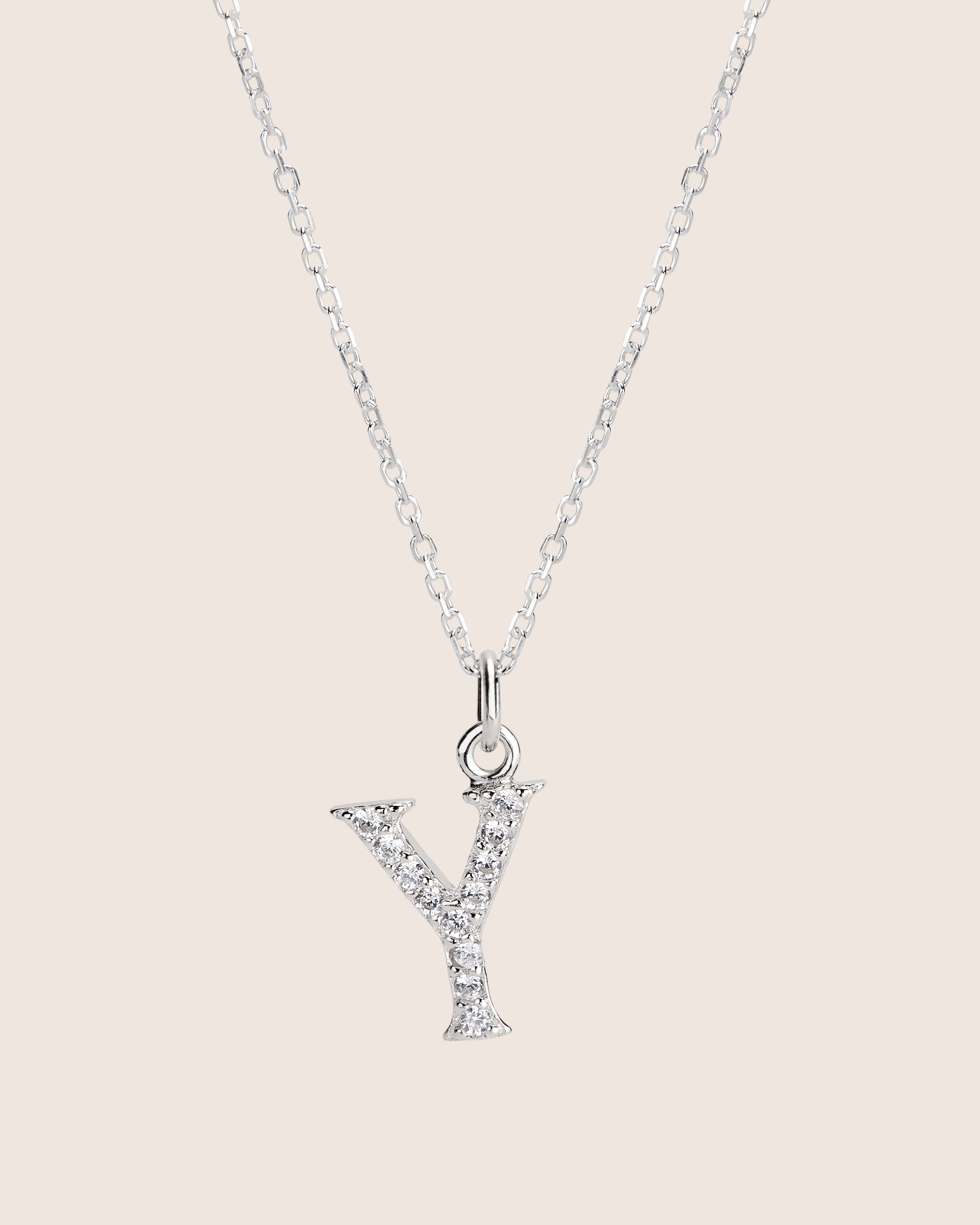 ZIRCONIA LETTER NECKLACE