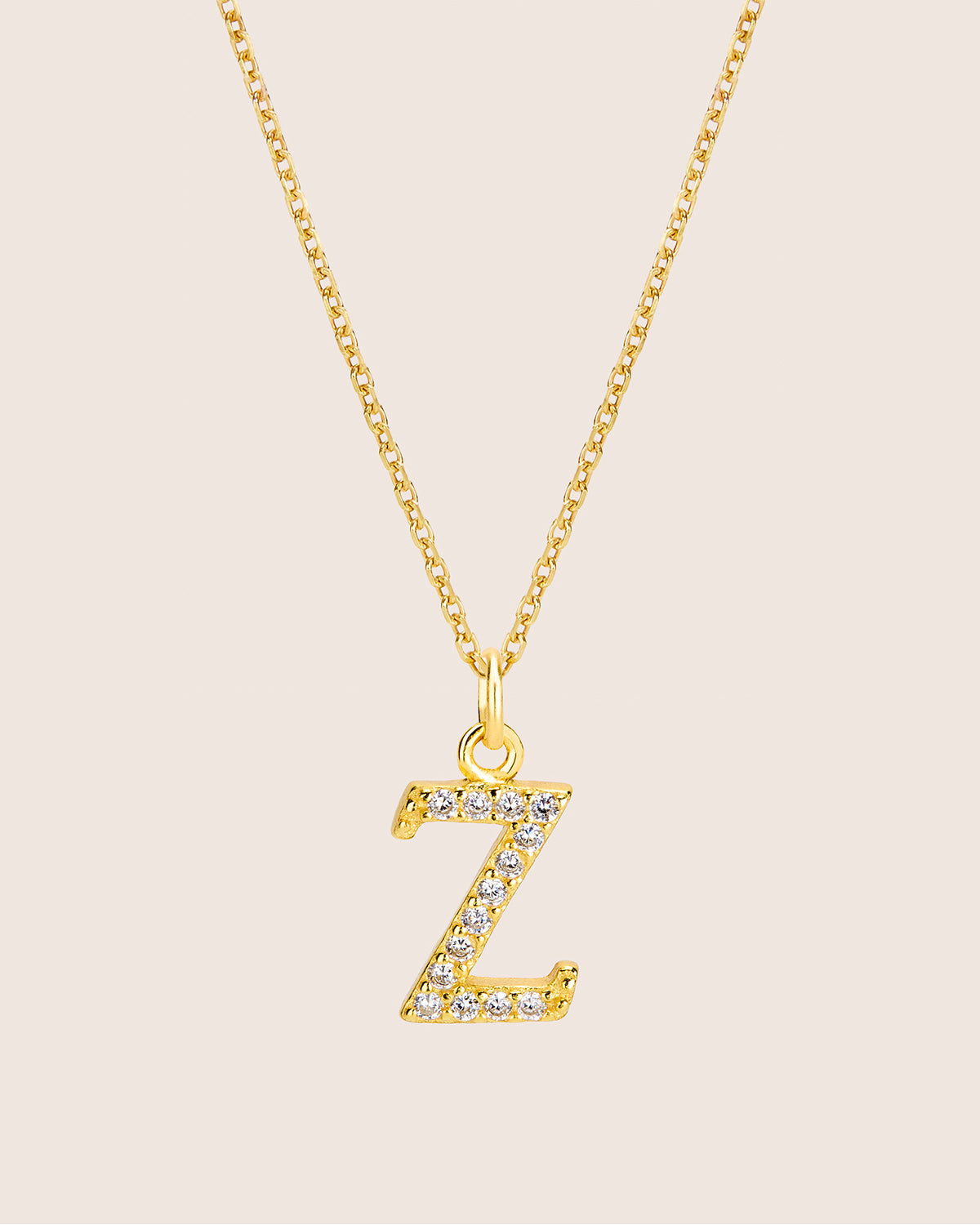 ZIRCONIA LETTER NECKLACE