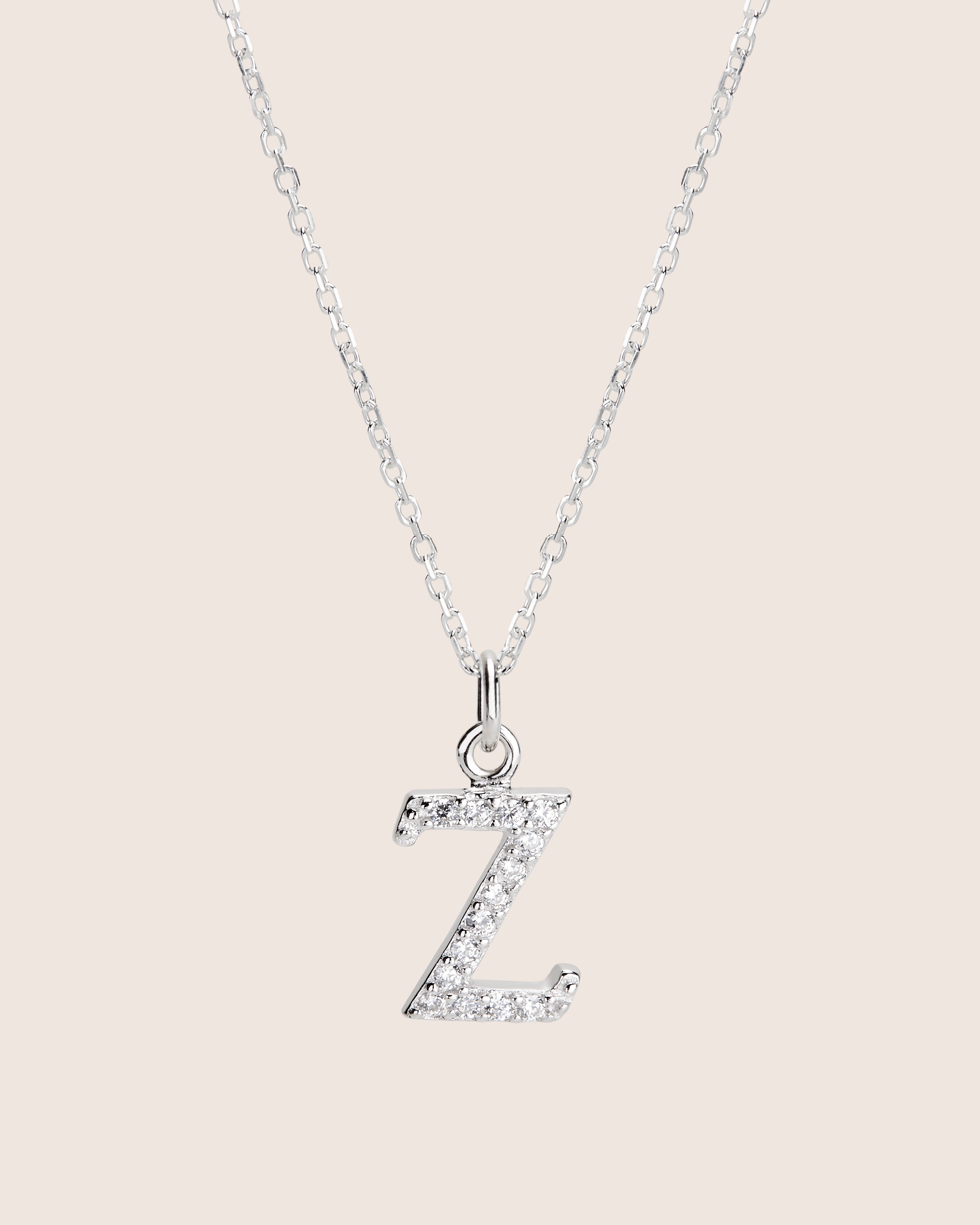 ZIRCONIA LETTER NECKLACE